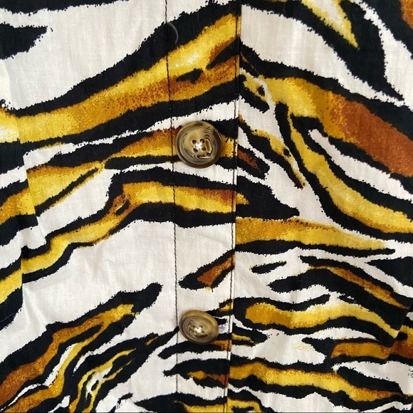 Tiger Stripped MIDI Full Skirt 100% Cotton Tie Waist Size S Truly 4 You - Picture 7 of 8